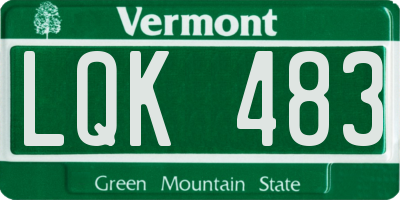 VT license plate LQK483