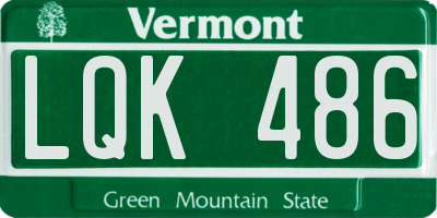 VT license plate LQK486