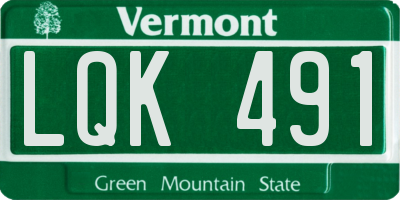 VT license plate LQK491