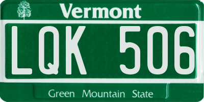 VT license plate LQK506