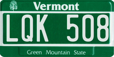 VT license plate LQK508