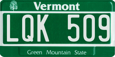 VT license plate LQK509