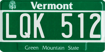 VT license plate LQK512