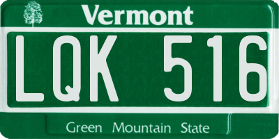 VT license plate LQK516