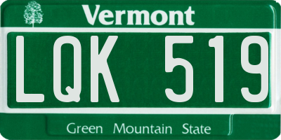 VT license plate LQK519