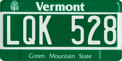 VT license plate LQK528