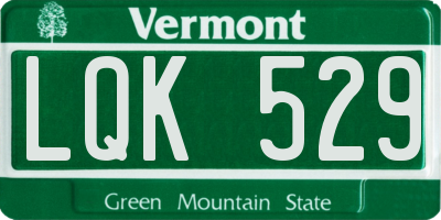 VT license plate LQK529