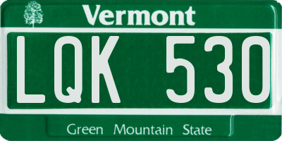 VT license plate LQK530