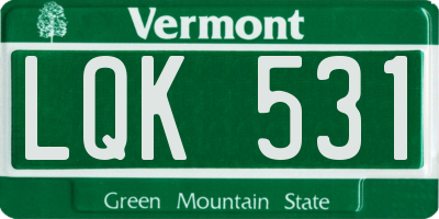 VT license plate LQK531