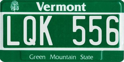 VT license plate LQK556