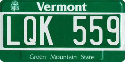 VT license plate LQK559