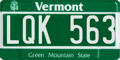 VT license plate LQK563