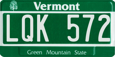 VT license plate LQK572