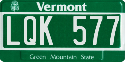 VT license plate LQK577