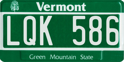 VT license plate LQK586