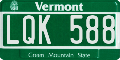 VT license plate LQK588