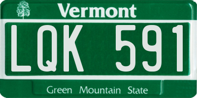 VT license plate LQK591