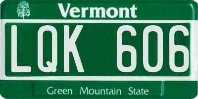 VT license plate LQK606