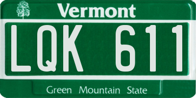 VT license plate LQK611
