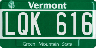 VT license plate LQK616