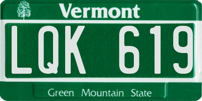 VT license plate LQK619