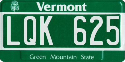 VT license plate LQK625