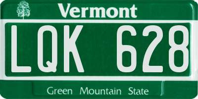 VT license plate LQK628