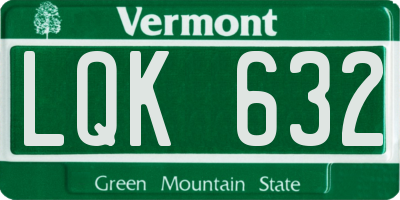 VT license plate LQK632
