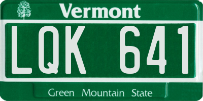 VT license plate LQK641