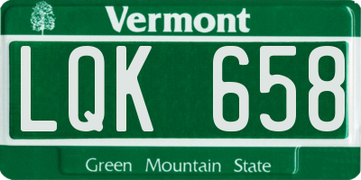 VT license plate LQK658