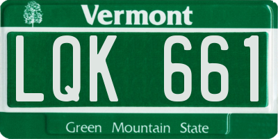 VT license plate LQK661