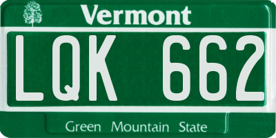 VT license plate LQK662