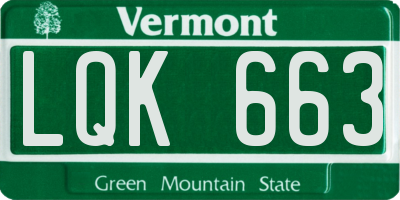 VT license plate LQK663