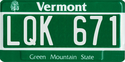 VT license plate LQK671