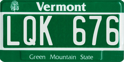 VT license plate LQK676