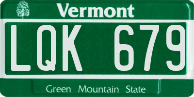 VT license plate LQK679