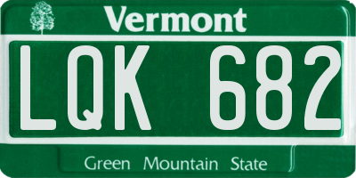 VT license plate LQK682