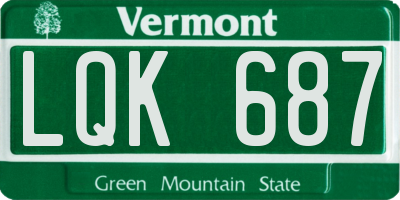 VT license plate LQK687