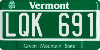 VT license plate LQK691