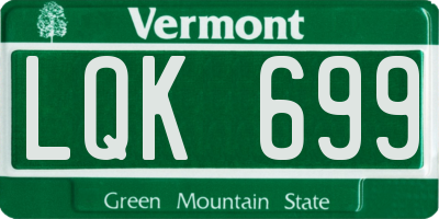 VT license plate LQK699