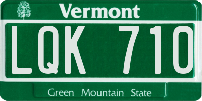 VT license plate LQK710