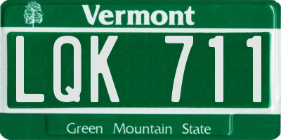 VT license plate LQK711