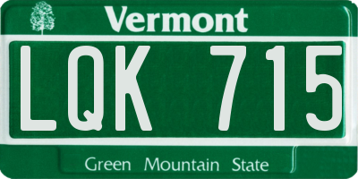 VT license plate LQK715