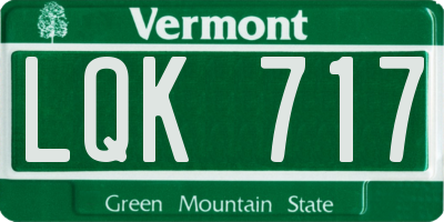 VT license plate LQK717