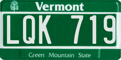 VT license plate LQK719