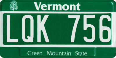 VT license plate LQK756