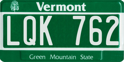 VT license plate LQK762