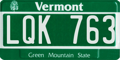 VT license plate LQK763