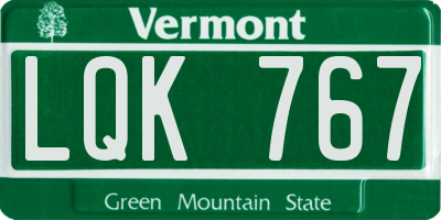 VT license plate LQK767