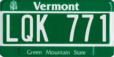VT license plate LQK771